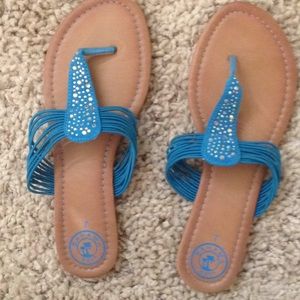 Blue strapped sandals